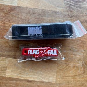 Warehouse Gym Lifting Straps & Flag Nor Fail Keychain